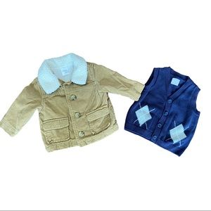 Gymboree Corduroy Sherpa Jacket and Vest 3-6 Month